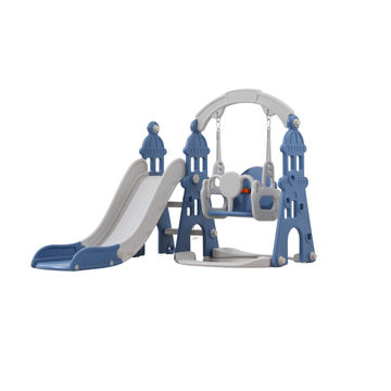 4-in-1 Kids Slide and Swing Set Swings & Slide Combo
