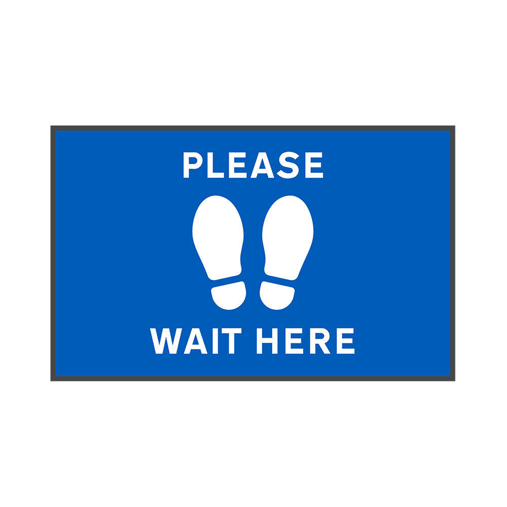 Please Wait Here - Velour Type PVC Edged 600mm x 400mm (2 Pack)