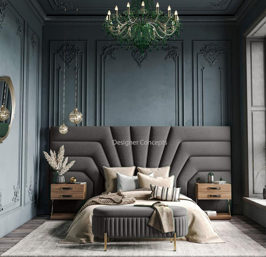 Isadora Overlap Headboard King Grey