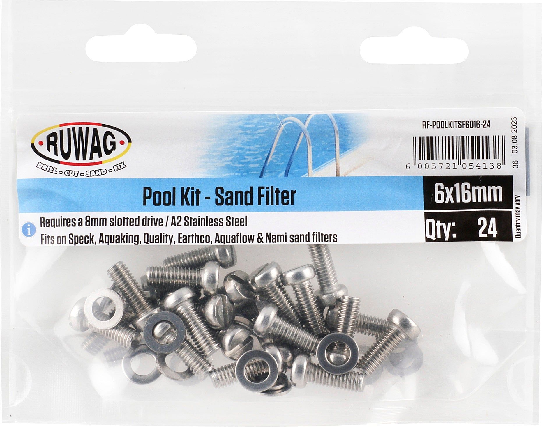 RUWAG Pool Kit Sand Filter 6mm x 16mm