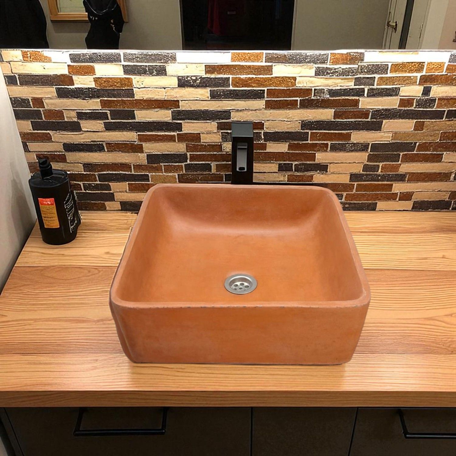 Terracotta Concrete Countertop Butler Sink 36 x 36 x 12cm