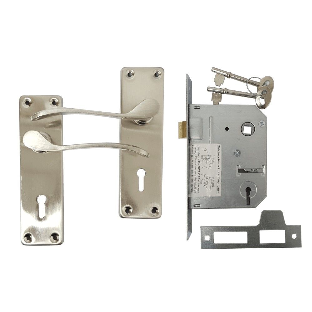 Sapphire Satin Handle & 2 Lever SABS Lockset