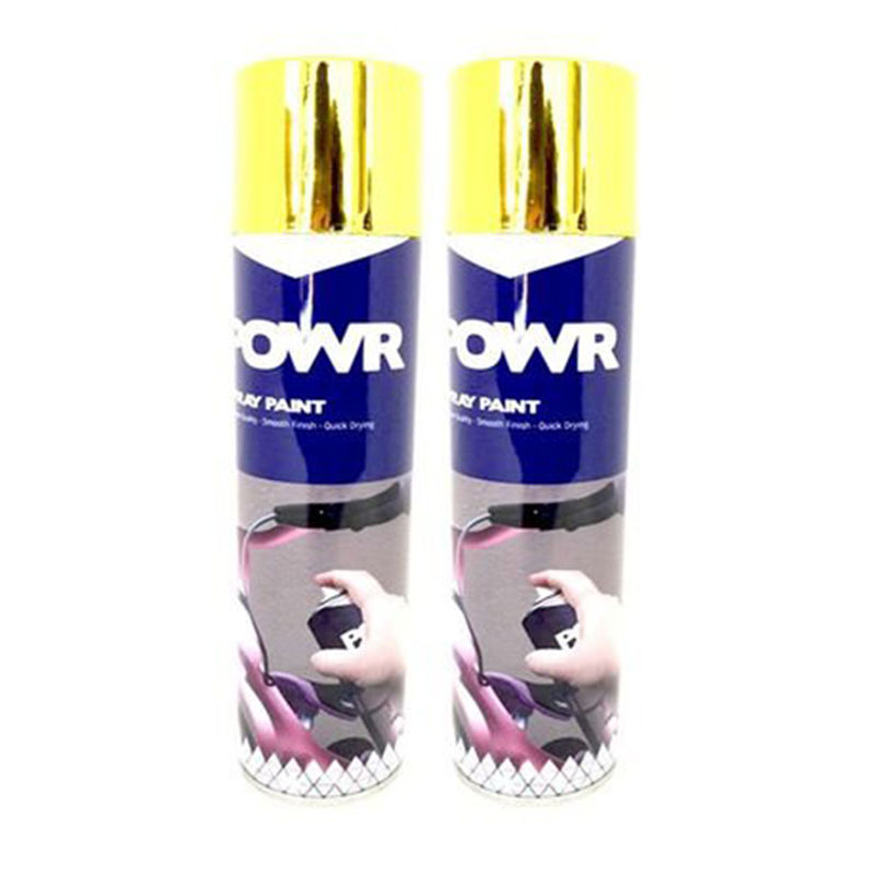 POWR Spray Paint Metal Gold Super 300ml ( 2 Pack )
