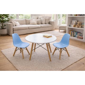 ASHER- Modern Kids Table & Chair 3pc Set – Light Blue