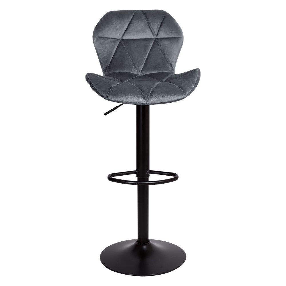 Everfurn Tira Velvet Barstool - Grey - 1 Pack