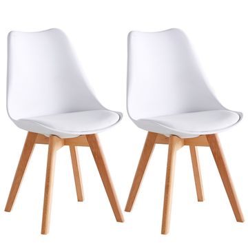 KCW: Tulip Chair Dining Chair Set of 2 - White