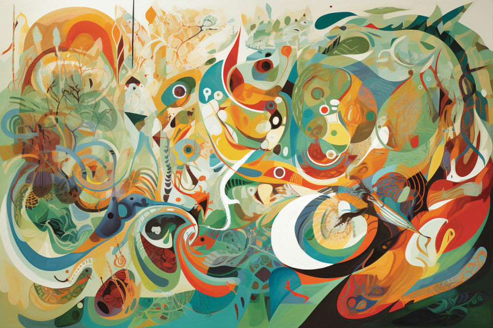 Canvas Wall Art - Abstract Depictions Natural Elements - A1096 - [120 x 80 cm]