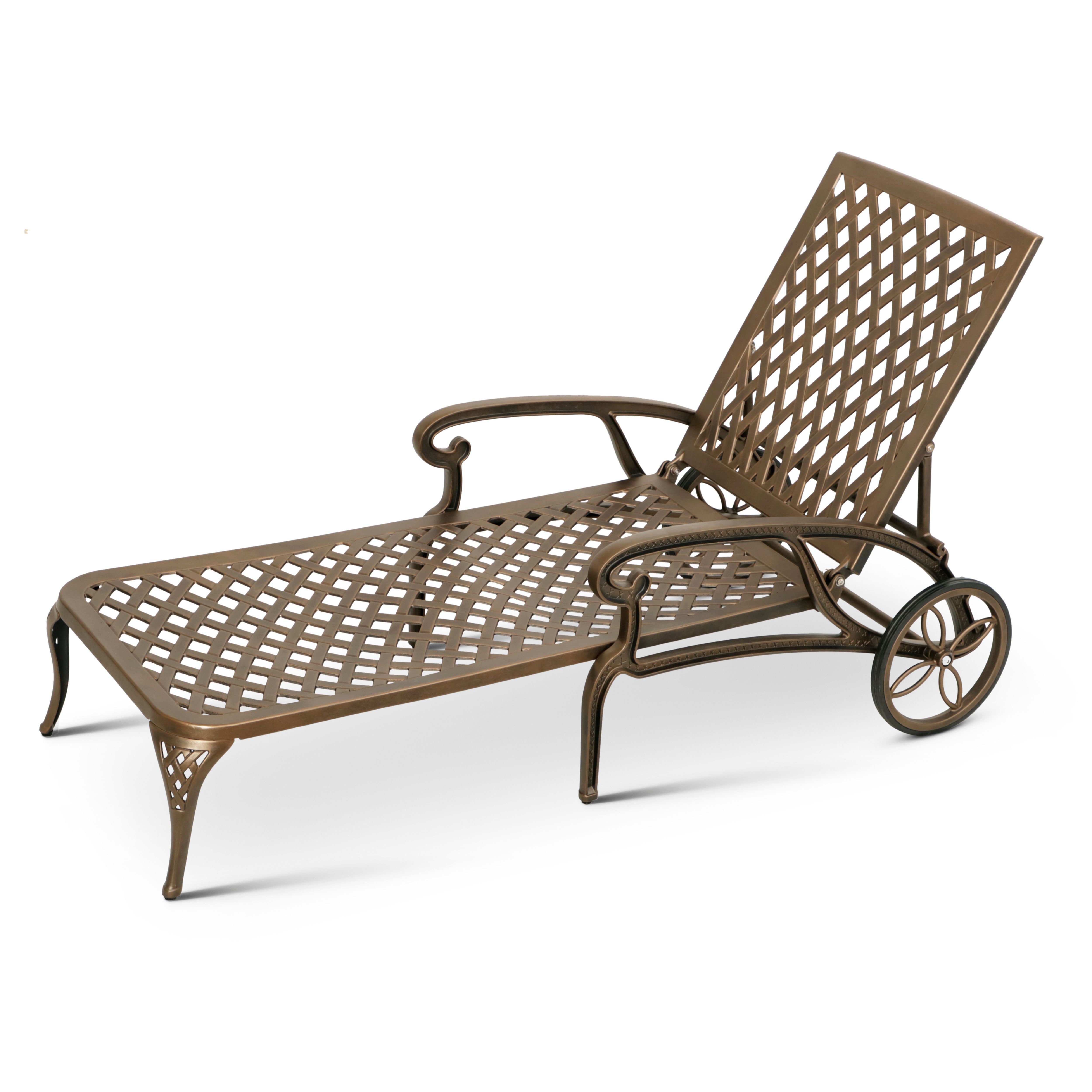 Lattice Aluminium Pool Lounger / Garden Recliner / Sun Lounger - COPPER