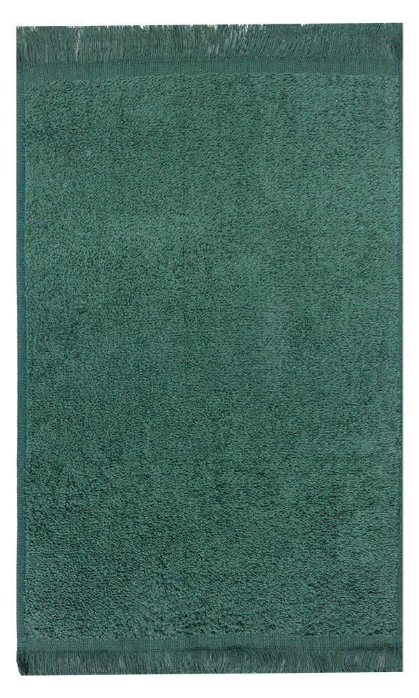Bunty's Plush 380 GSM Terry Fringe Guest Towel - Hunter Green(1pc pack)