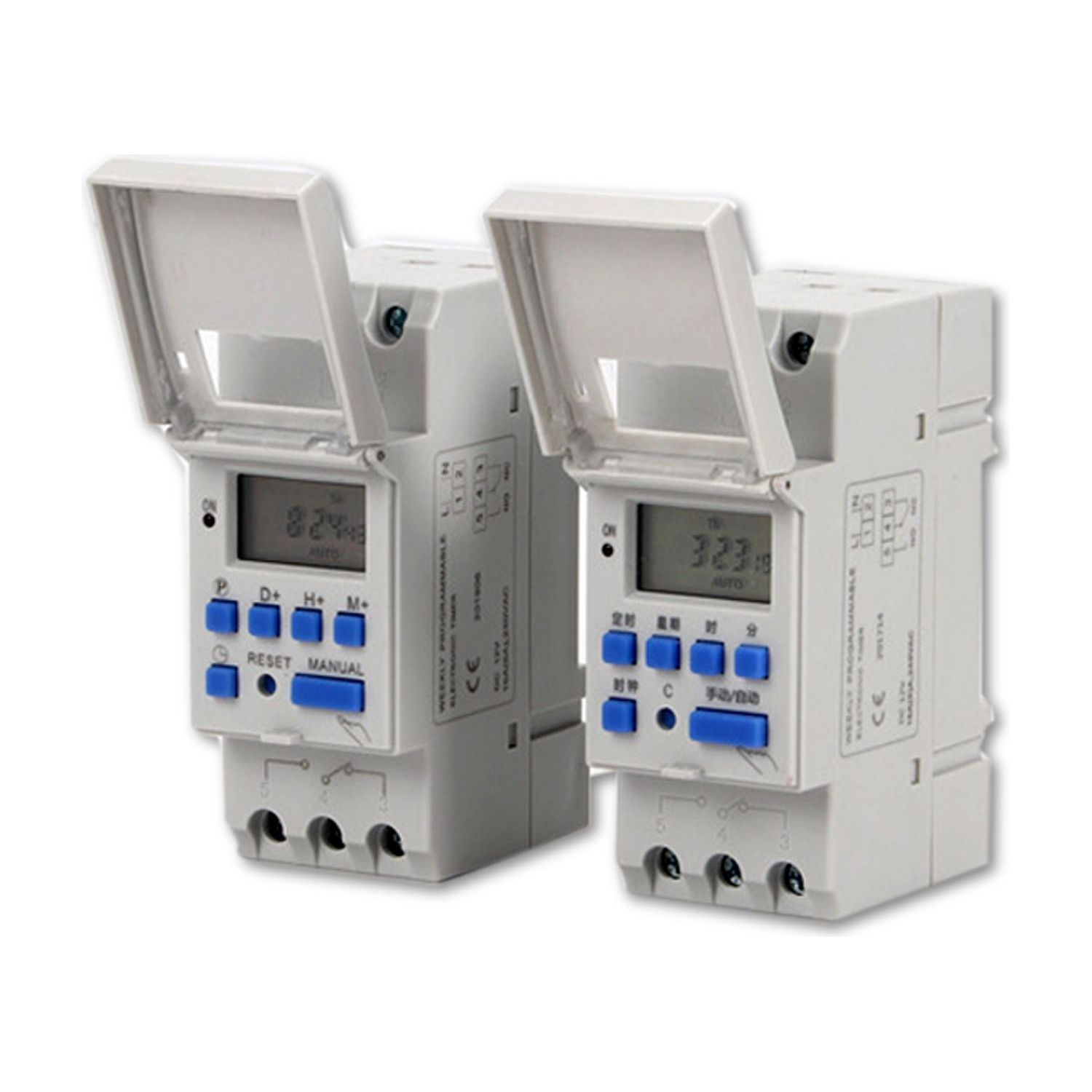 2 Pack Automatic Switch Digital LCD Power Programmable Timer Time Light Relay