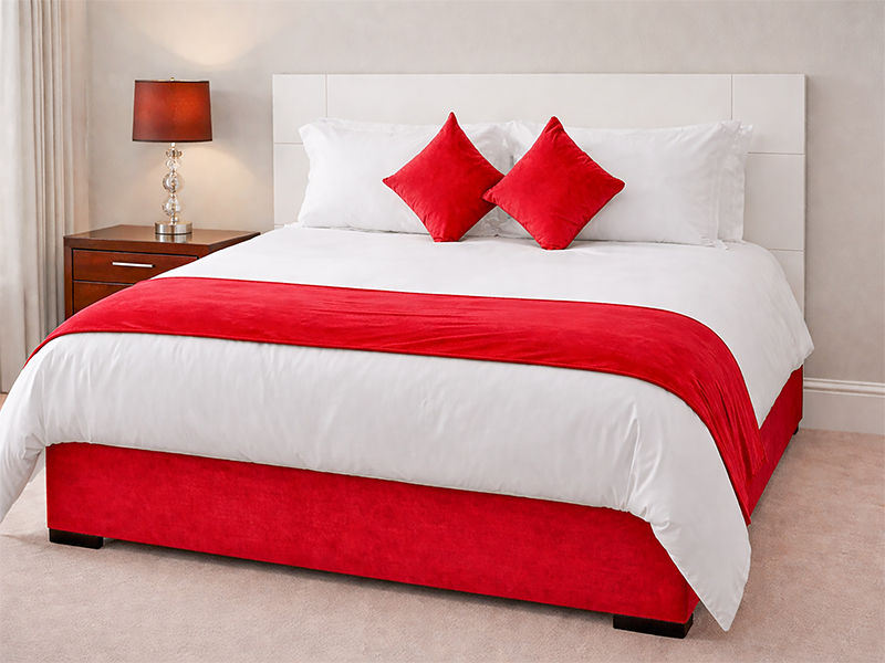 Hotel Collection Luxury Soft Touch - Faux Suede - Bed Runner - True Red - CPT Super King - 30Piece Pack