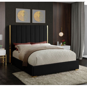 Harper Sleigh Bed Double -Black