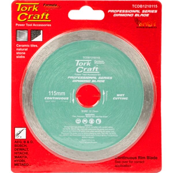 Diamond Blade 115Mm Continues Rim Hot Pressed Contractor