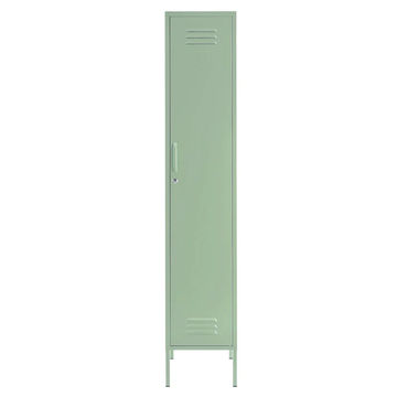 Steel Single Door Skinny Wardrobe Storage Cabinet Cupboard Locker -  Matcha Green