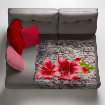 Grunge Red Floral Fleece
