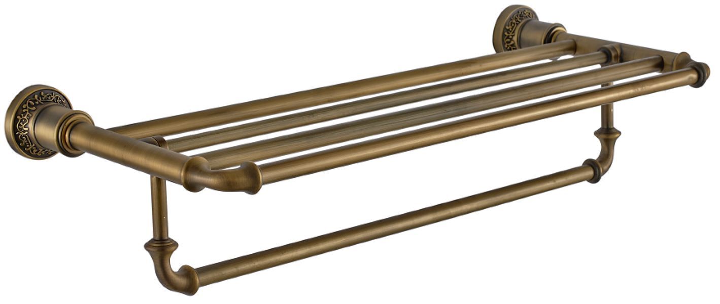 VINTAGE BATHROOM SHELF - BRONZE BRASS - ANTIQUE A-27