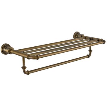 VINTAGE BATHROOM SHELF - BRONZE BRASS - ANTIQUE A-27