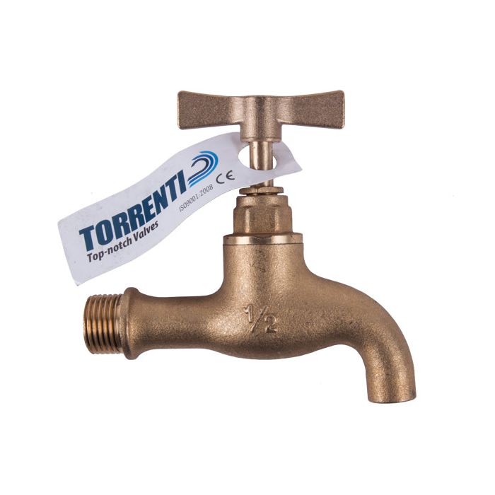 Torrenti - Tap Brass Plain 200 15mm - 2 Pack