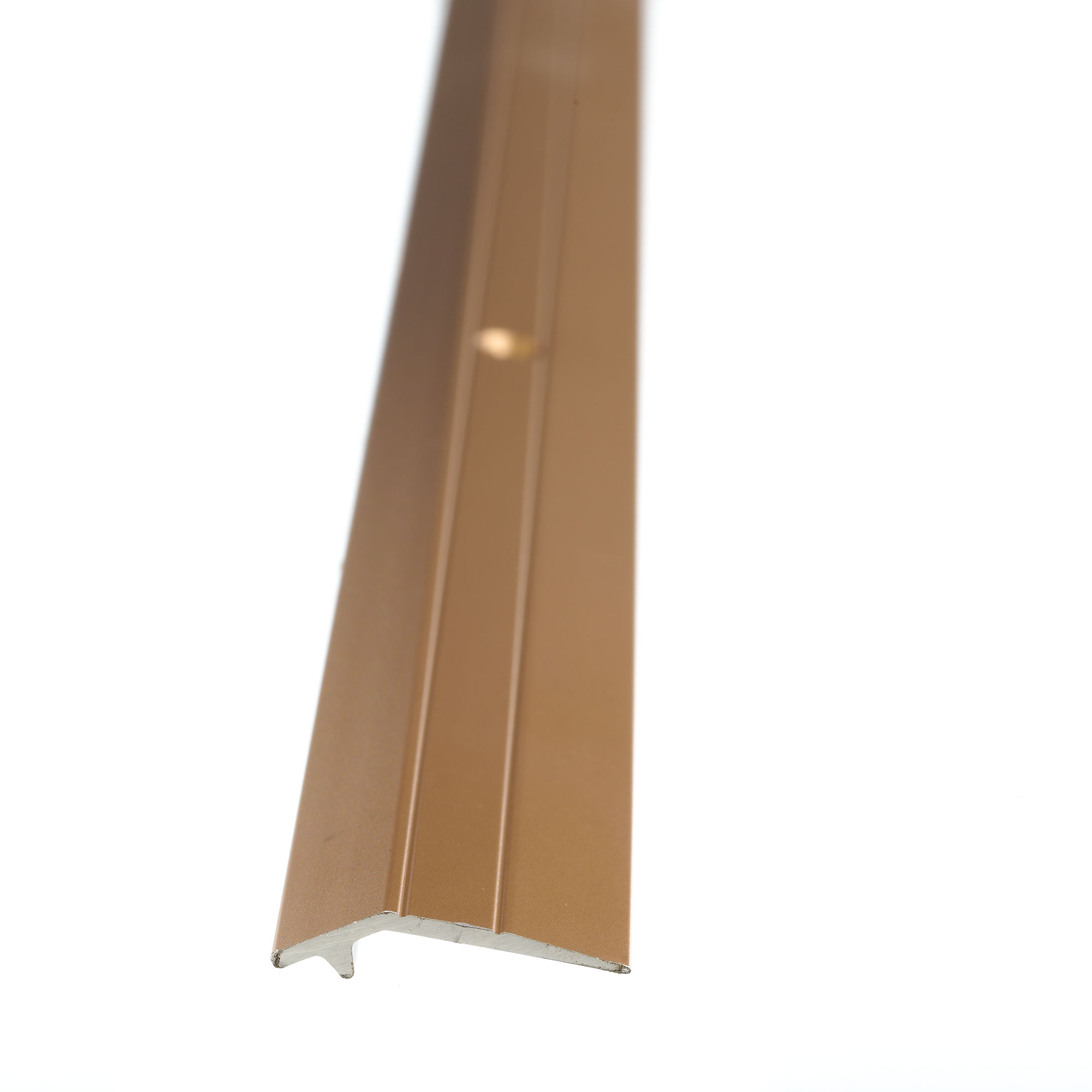Aluminium Flat Thread Light Bronze door Strip Drilled- 2500 x 28 x 2mm