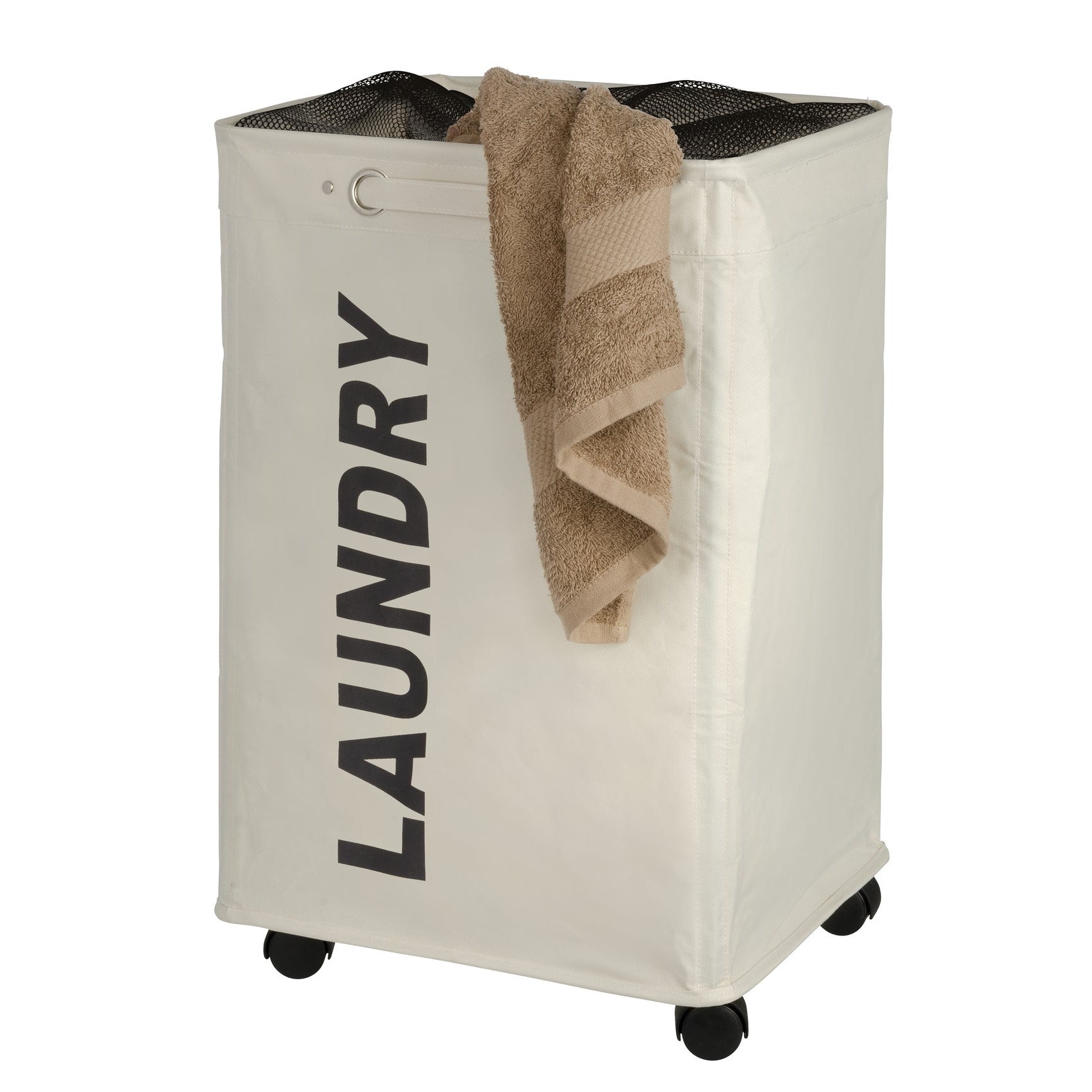 LAUNDRY BASKET 79L - QUADRO RANGE - BEIGE