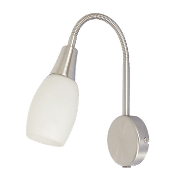 Zebbies Lighting Jerry Satin Nickel Wall Light with Frosted Glass
