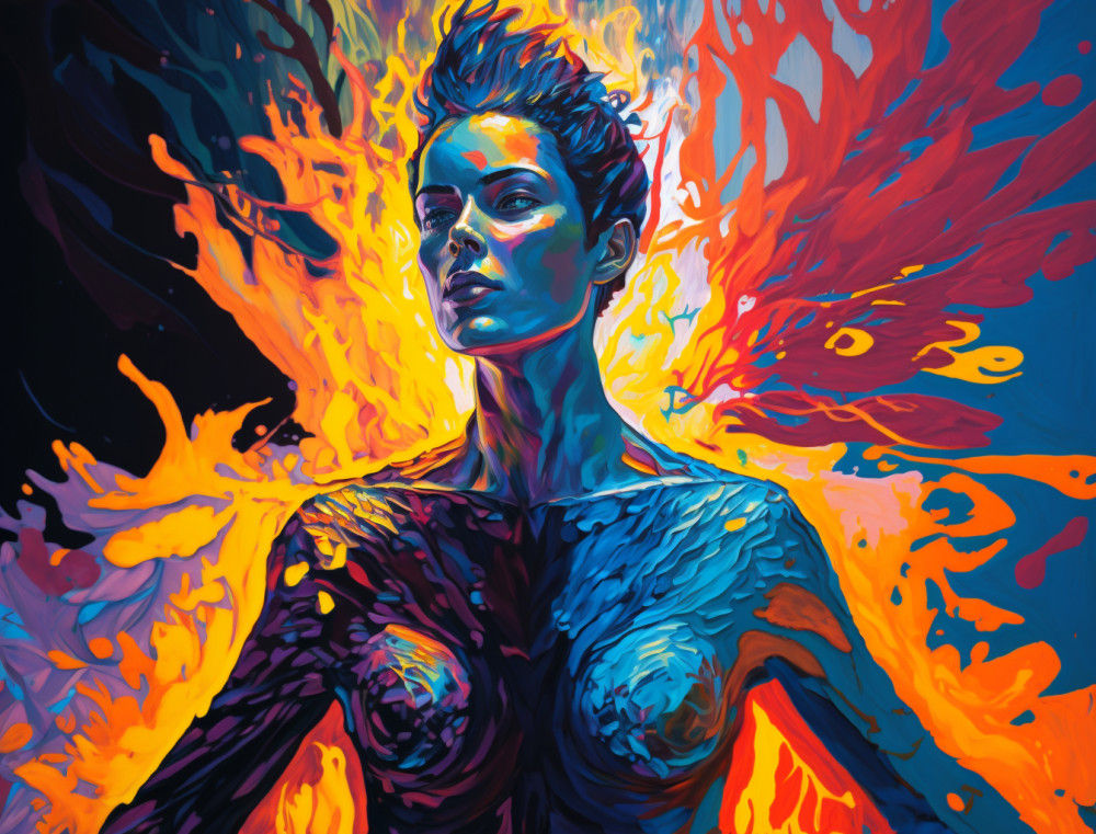 Canvas Wall Art - Transcendence Acrylic Painting - B1374 - [120 x 80 cm]