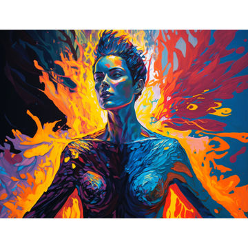 Canvas Wall Art - Transcendence Acrylic Painting - B1374 - [120 x 80 cm]