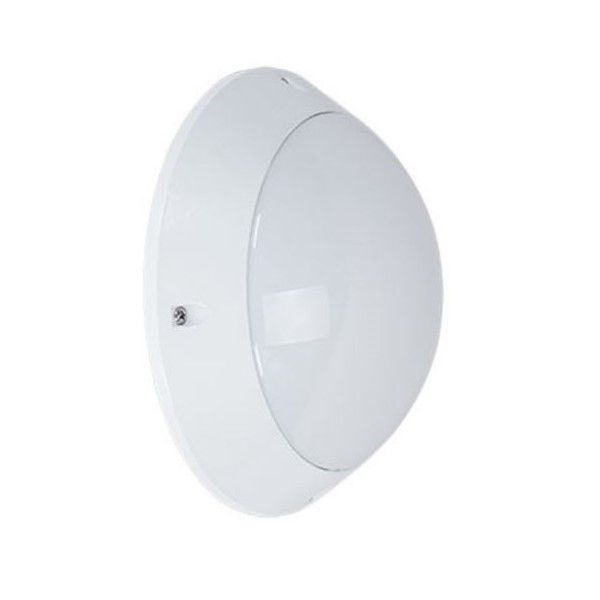 White Aluminium  Bulkhead 2xE27 14W IP54 Dia. 280mm