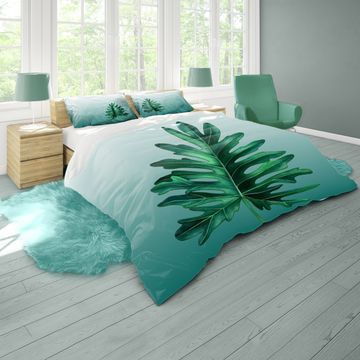 Tropical Leaf Duvet Cover Set King