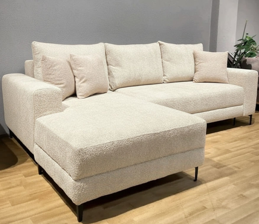 Aurora Corner Sofa Cream-White Right Sided