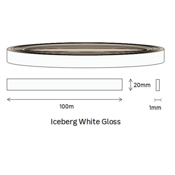 Edging PVC Roll Supagloss Iceburg-1mm thick-w20mmxl100m