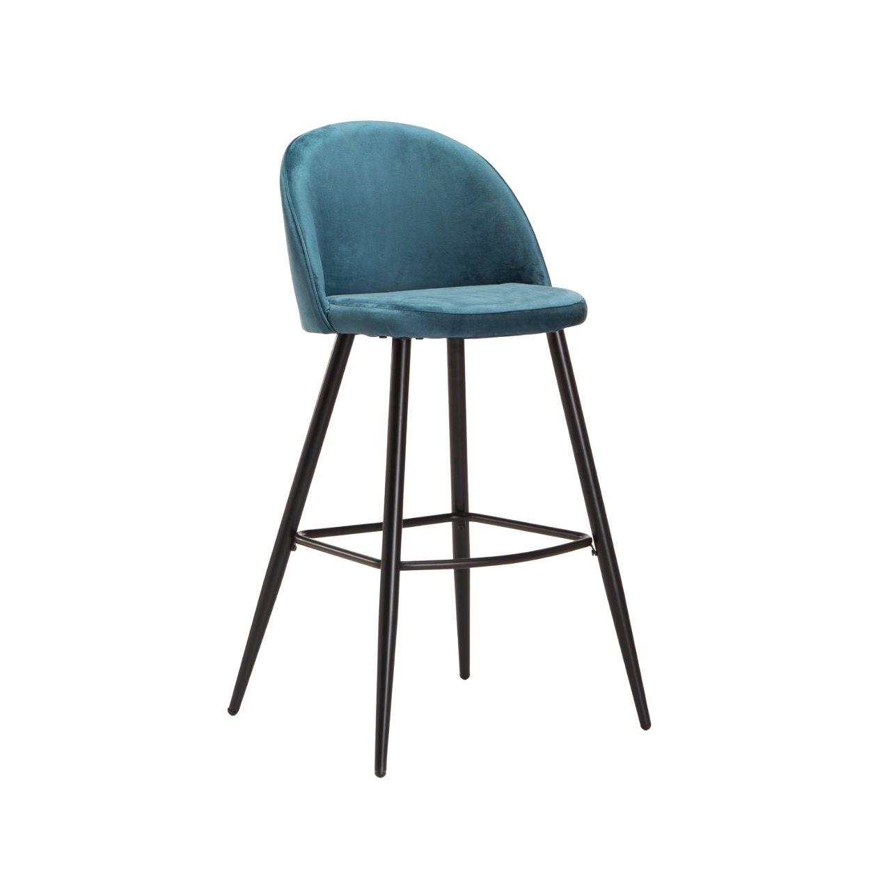 Vividitto - Extreme Velvet Kitchen Stool - Petrol Blue
