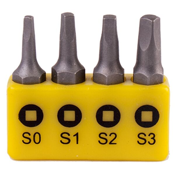 Screwdriver Bit Set Square Recess 4Pce 25Mm Sq0.1.2.3 | LEROY MERLIN ...