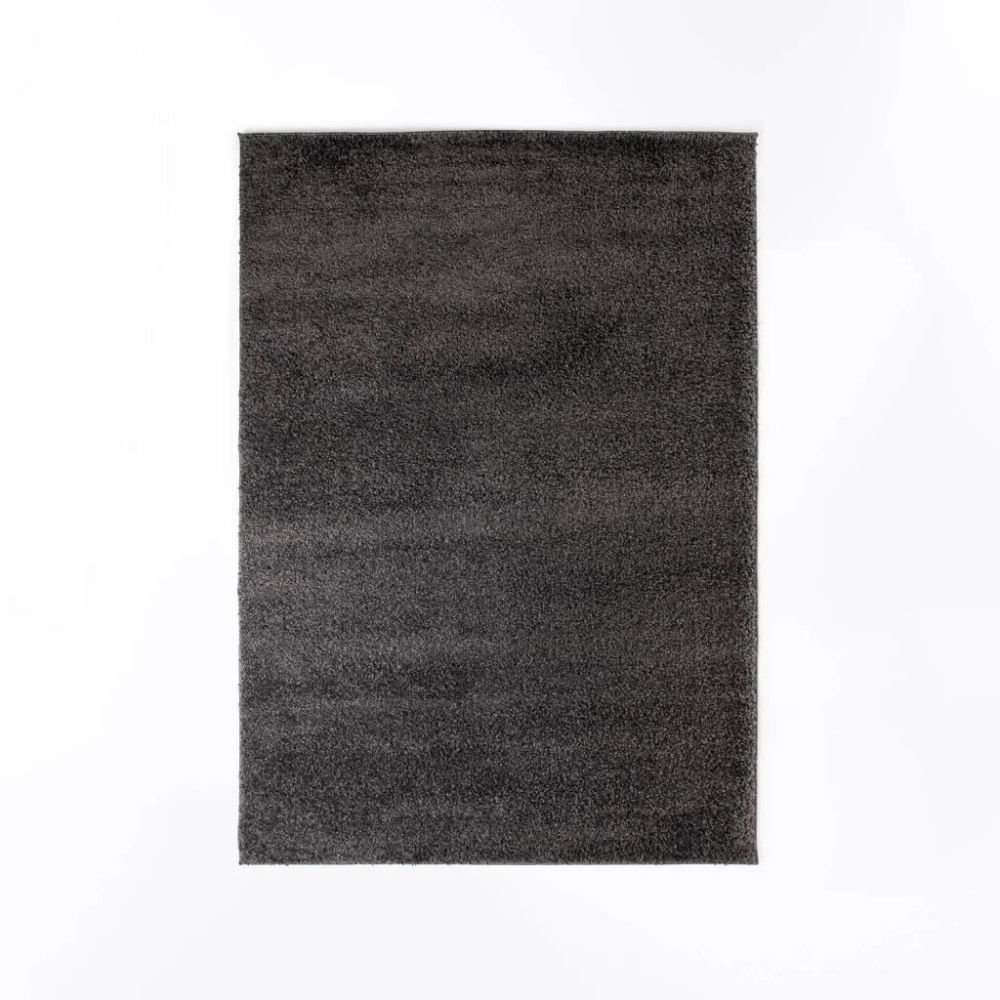 Los Angeles Shaggy Rug – 200 290 cm Dark Grey Plush Polypropylene Frisé