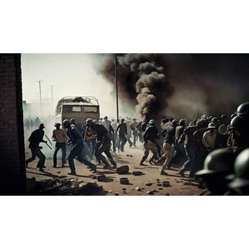 Canvas Wall Art - Striking Workers During Apartheid - B1042 [120 x 80 cm]