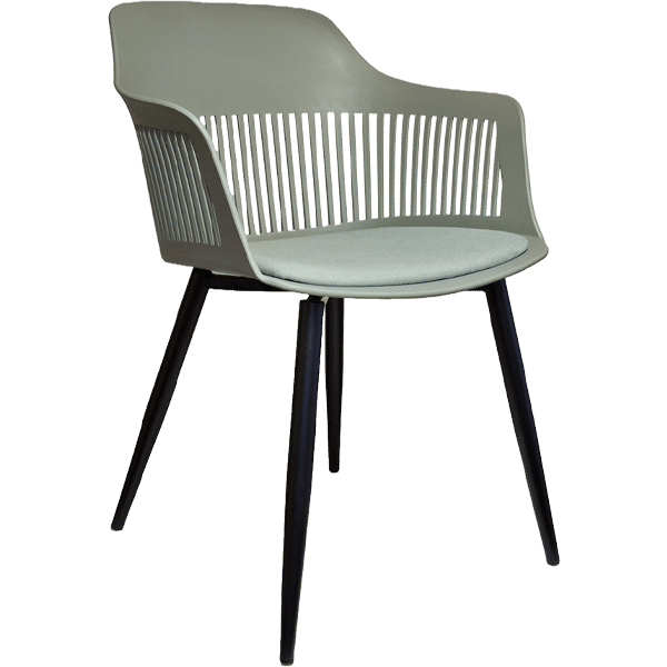 Chair Crazy Lyric Chair Black Metal Frame - Green Fabric Seat