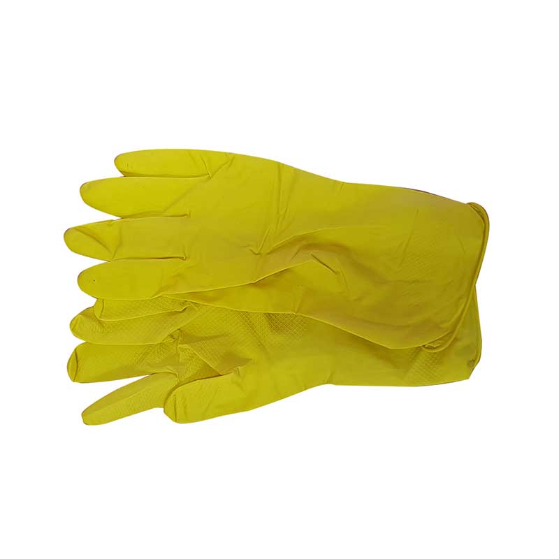 PIONEER SAFETY Rubber Household Gloves Flock Lined Large