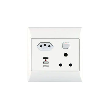 1x16A + 1 Euro + USB Socket Outlet 4x4 With White Cover