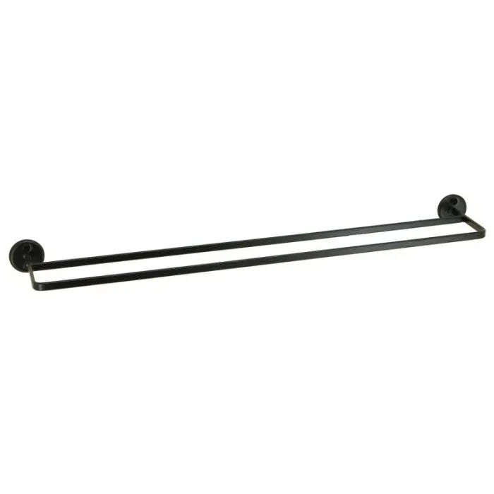 Woodly Double Towel Rail, Stainless Steel, Matt Black, 600mm