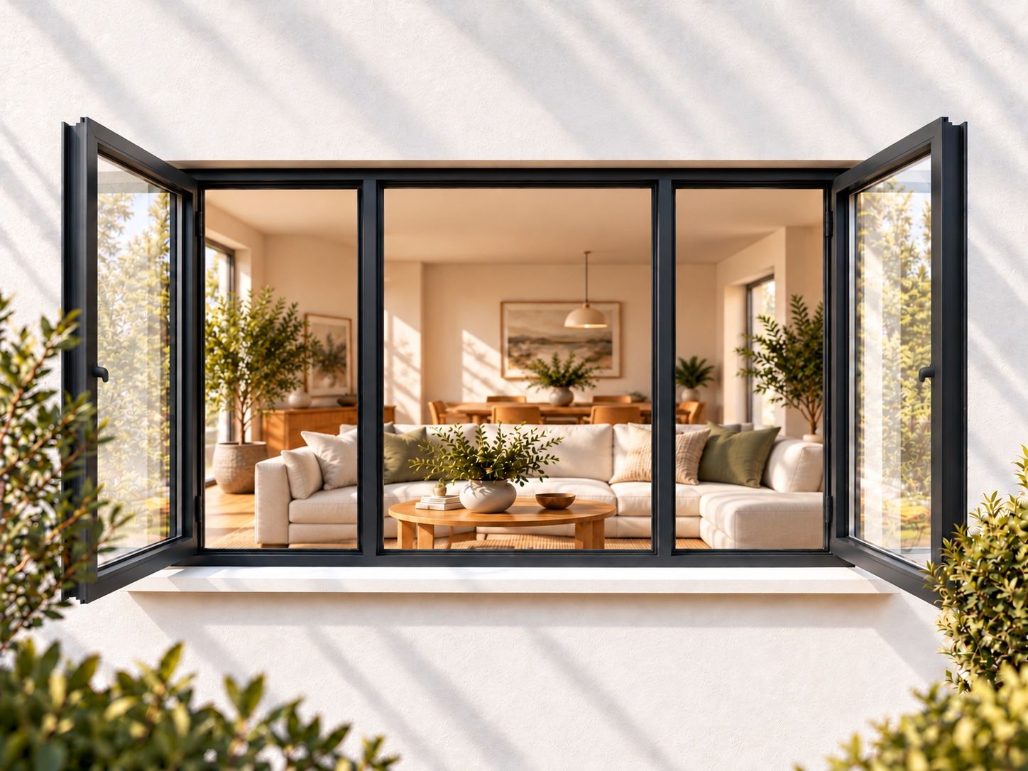Kenzo Premium Side-Hung Aluminium Window - Charcoal, 2100 1200 mm, Double Side Opener