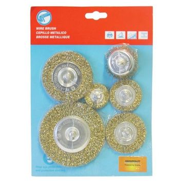 Wire Brush 6 Piece Assorted With Shaft