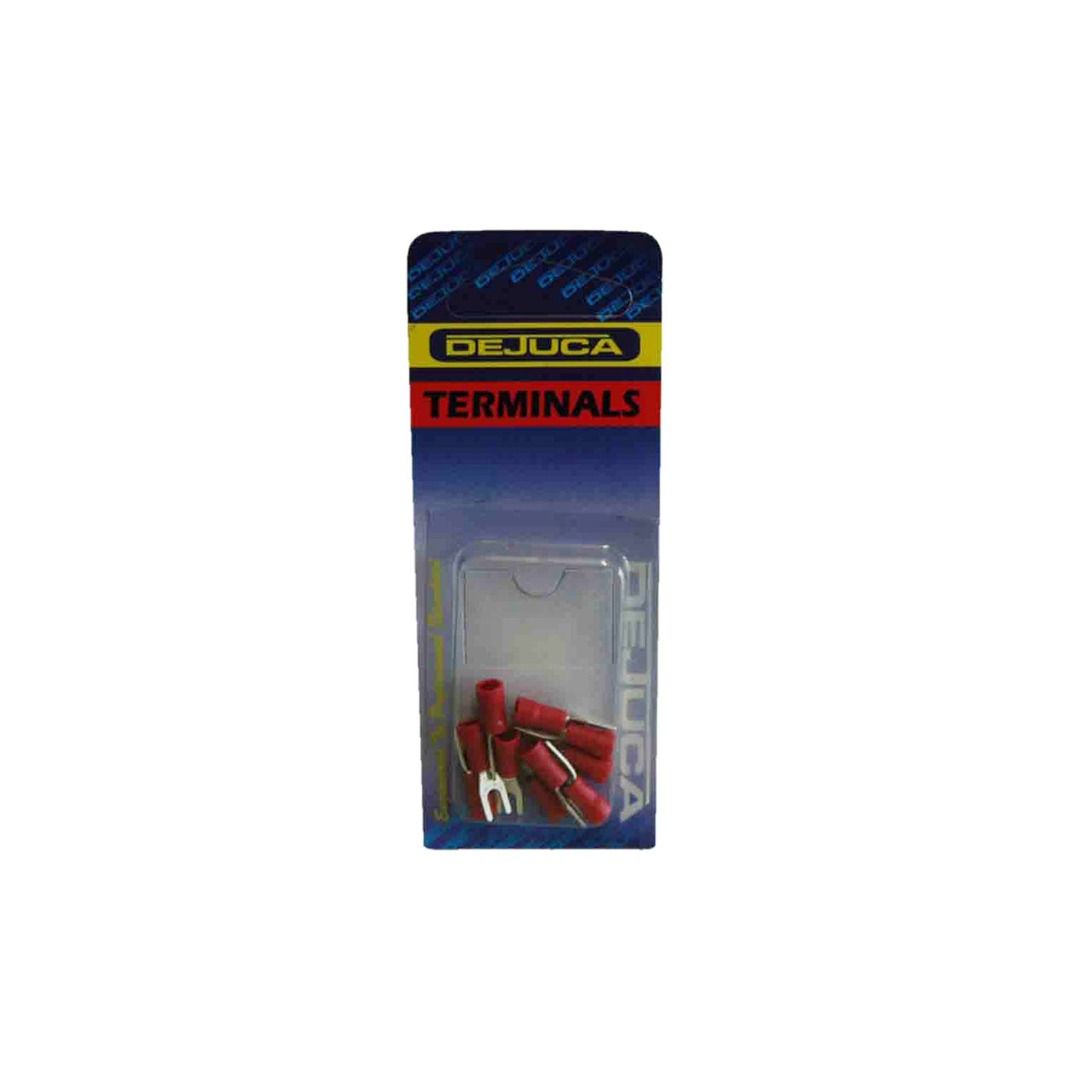 Dejuca - Terminal - Red - Spade - 4mm - 10/Card - 8 Pack