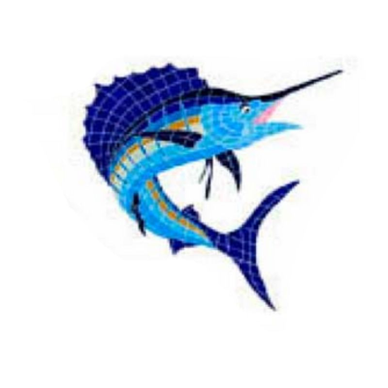Printed Pool Motif on Tissue Paper - Sailfish 90 cmx 80cm