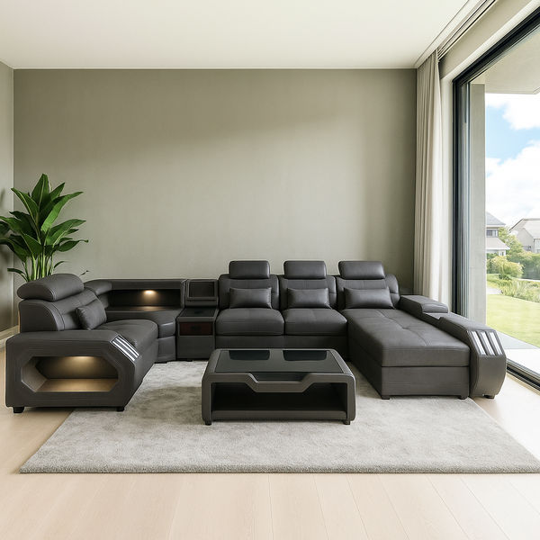 KC FURN- Grey Modular Sectional Sofa