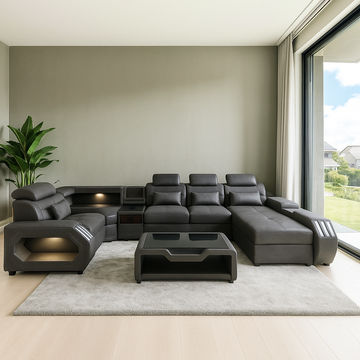 KC FURN- Grey Modular Sectional Sofa