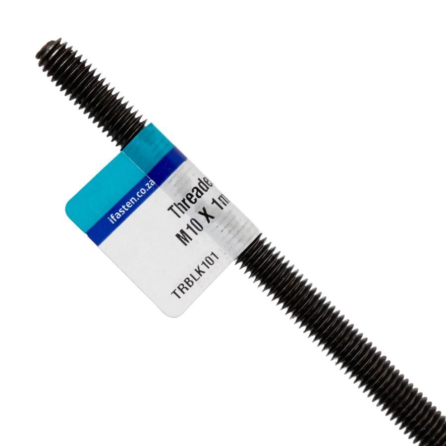 Ifasten Threaded Rod M10 Black 10Mm X 1000Mm- 2 Pack