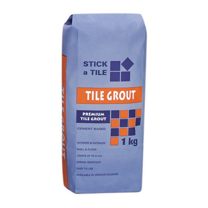 Bulk Pack 3 x Stick A Tile Grout - 1kg - Light Grey