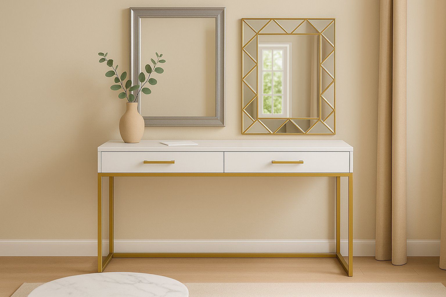 IG Furn - Dresser Desk with free Ottoman