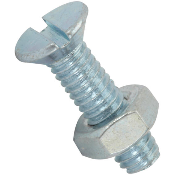 Machine screws and nuts countersunk head zink plated 4.0x15mm 25pc standers
