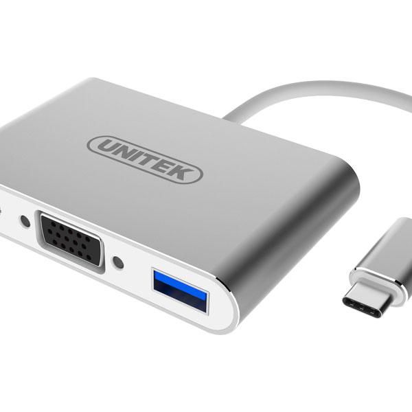 Unitek Usb3.0 Type-C Multi-Port Replicator With Power Delivery, Usb, Vga